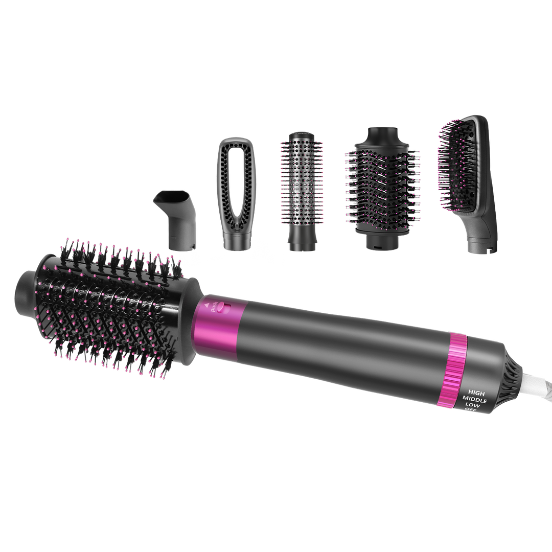 Brosse Soufflante Set 5 en 1, Brosse à Cheveux Amovible