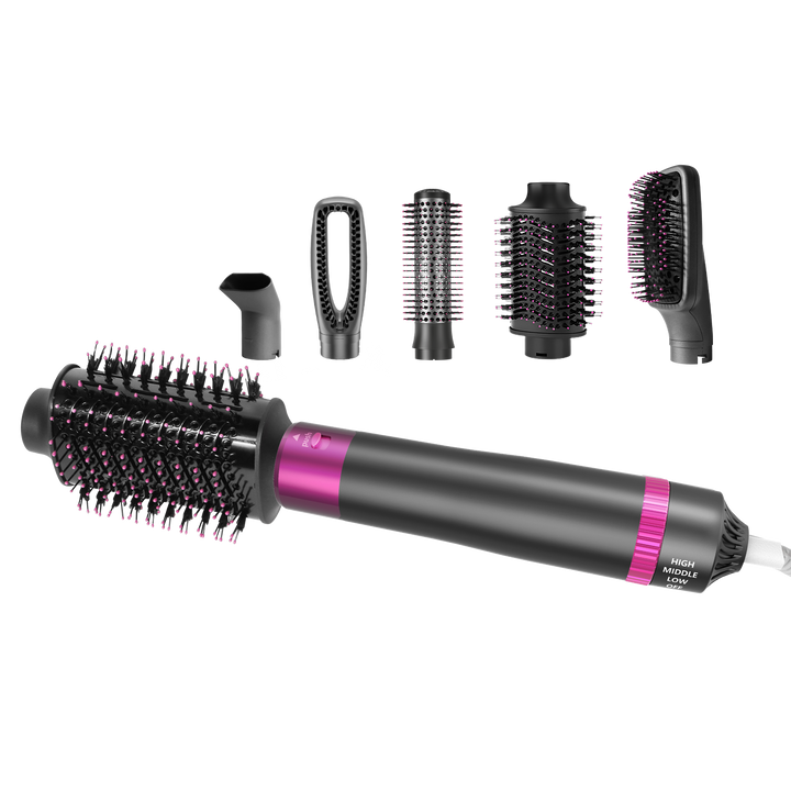 Brosse Soufflante Set 5 en 1, Brosse à Cheveux Amovible