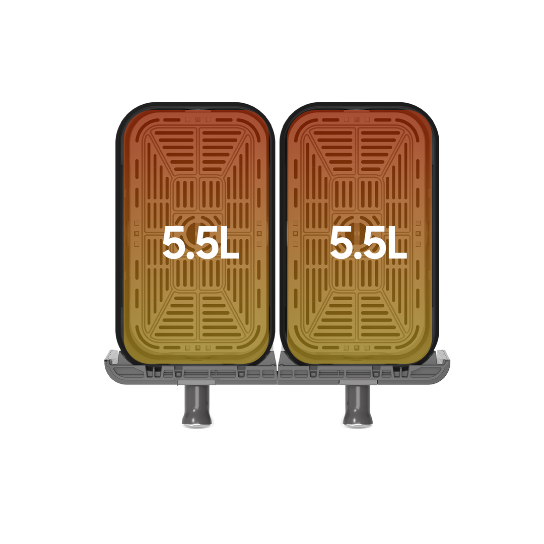 Double Zone Friteuse à air chaud AFT11001A 11L, 2 x 5, 1700 watt