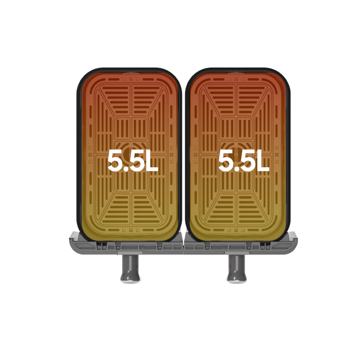 Double Zone Friteuse à air chaud AFT11001A 11L, 2 x 5, 1700 watt