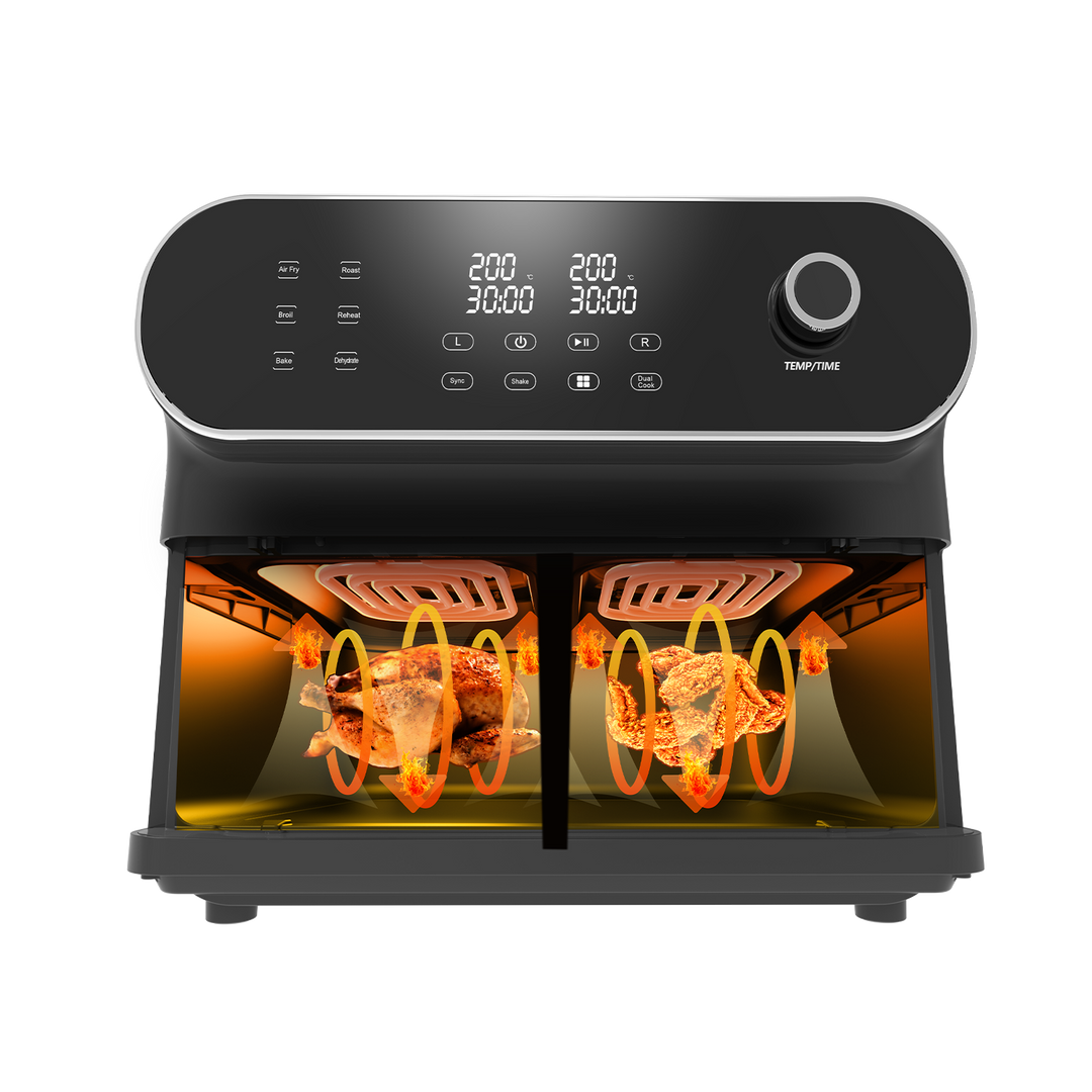 Double Zone Friteuse à air chaud AFT11001A 11L, 2 x 5, 1700 watt