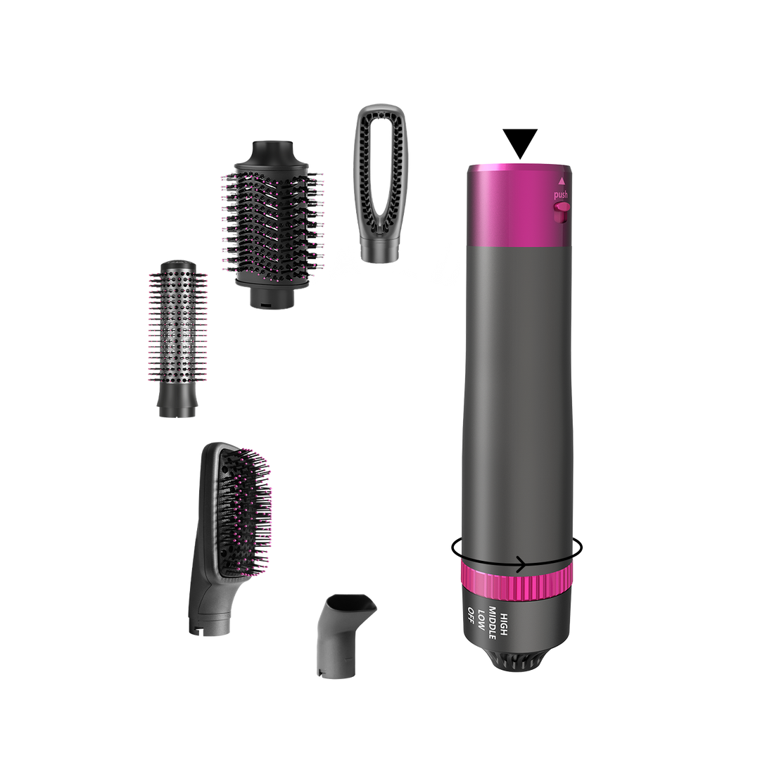 Brosse Soufflante Set 5 en 1, Brosse à Cheveux Amovible