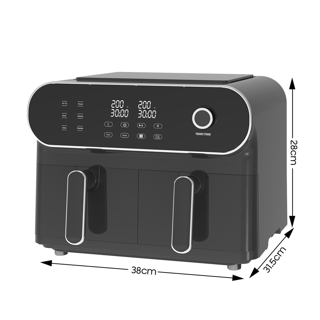 Double Zone Friteuse à air chaud AFT11001A 11L, 2 x 5, 1700 watt