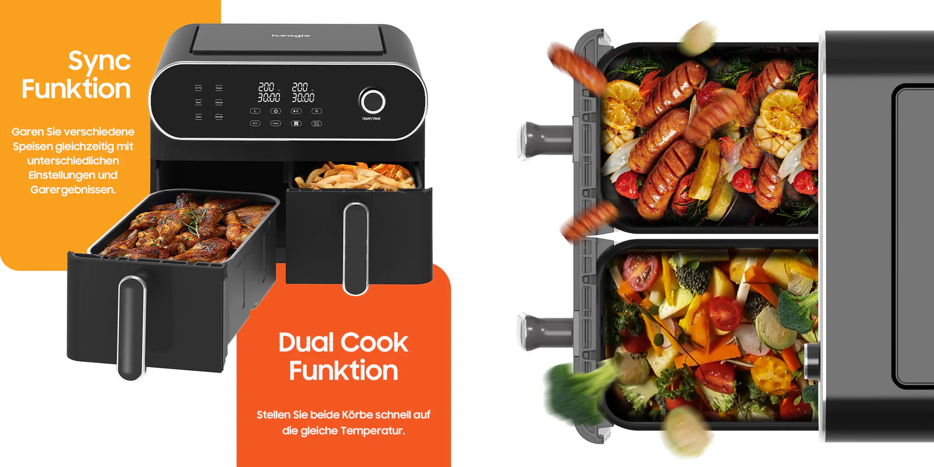 Airfryers avec deux zones de cuisson