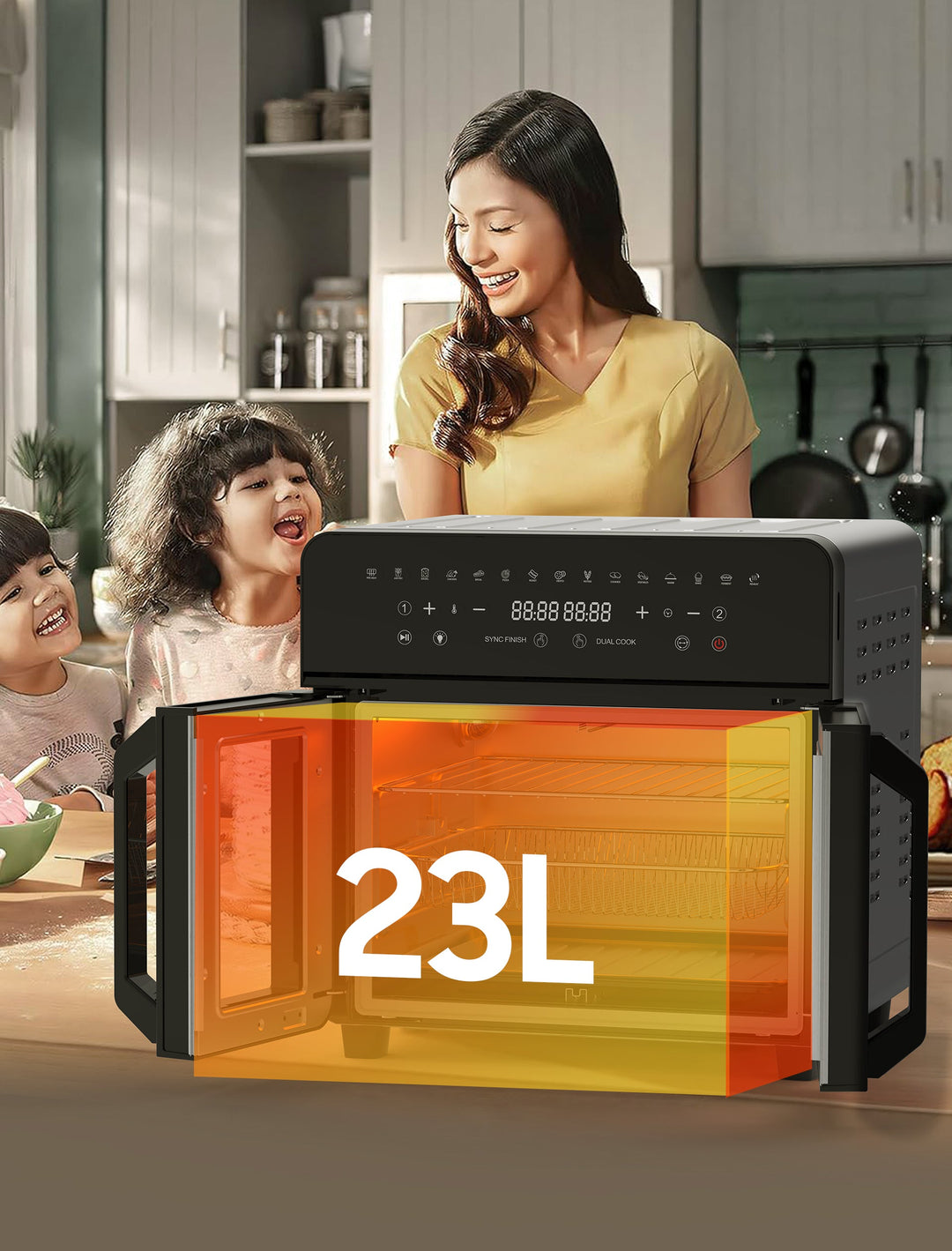 Double zone Friteuse à air chaud AFTO-2301DT 23L Noir